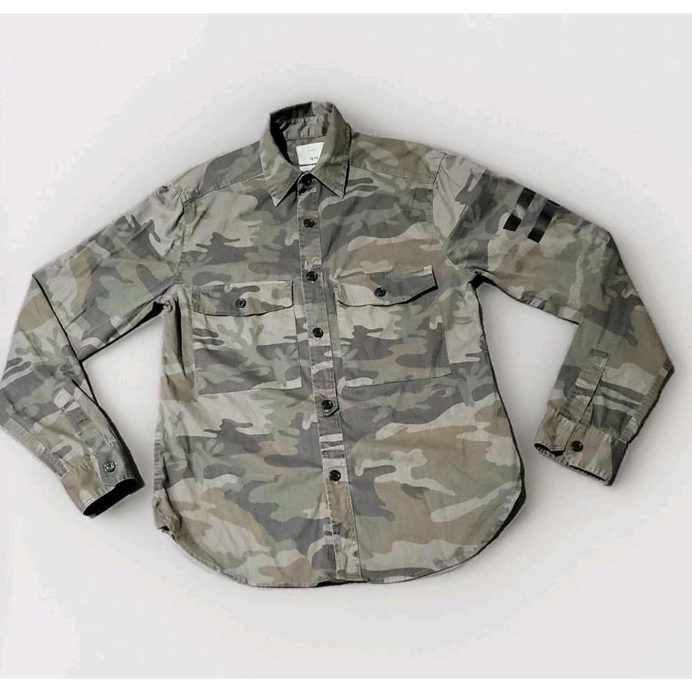 Original Denim 1975 Mens Shirt Small Camouflage Button Up
